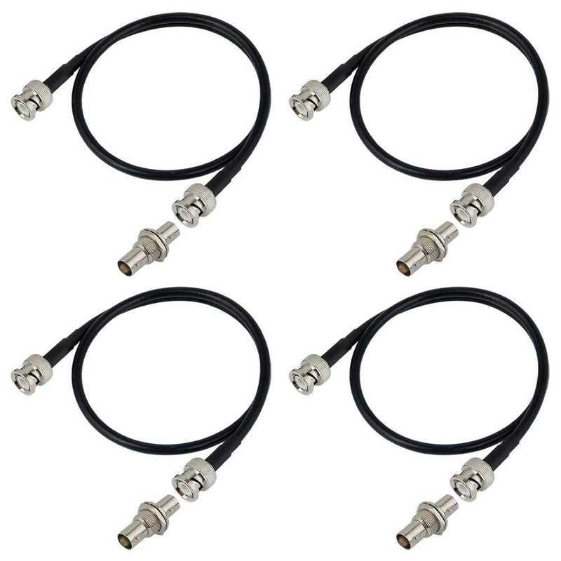 RhymKawa RS Premium BNC Coaxial Antenna Extension Cable Kit for Wireless Microphones - Noise-Shielded Copper Core Cables with Bulkhead Connectors (4-Pack) - Image 1